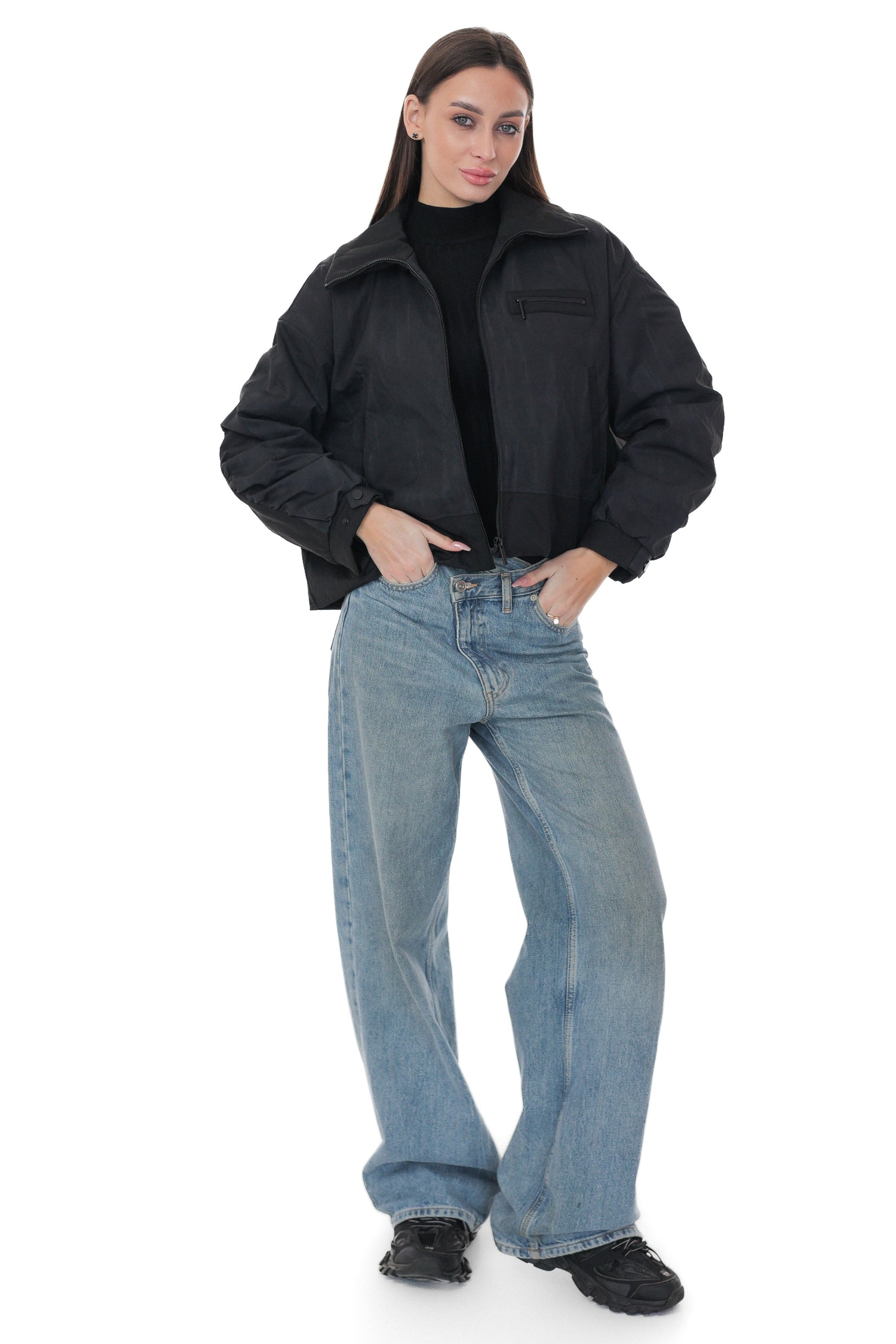 Light Transitional Jacket in Dark Grey Blue