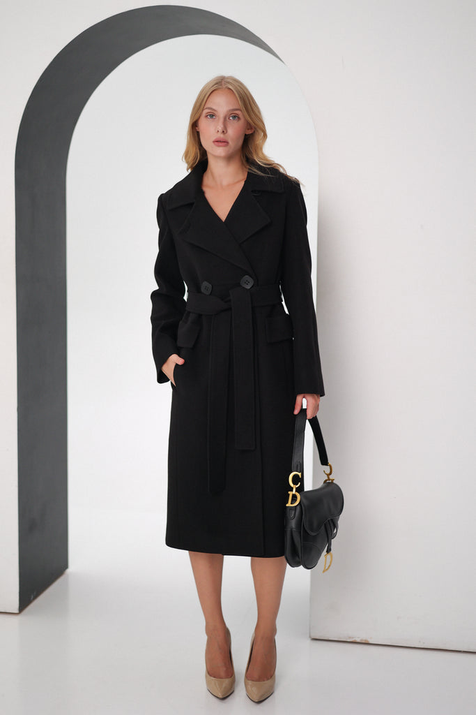 Fitted Cashmere Wool Coat