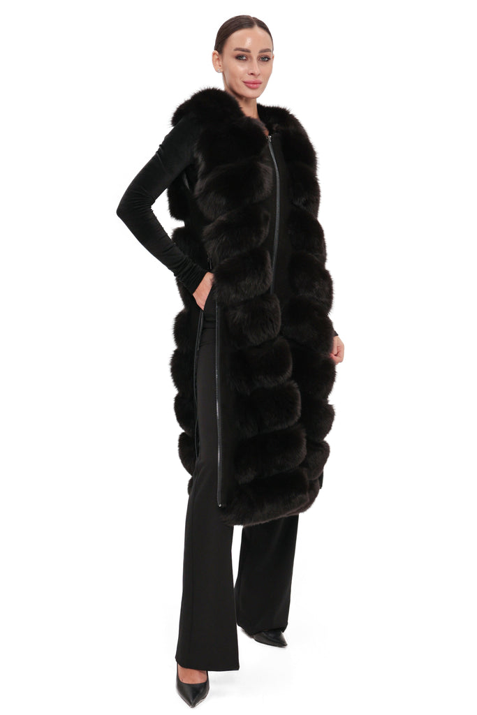 Genuine Polar Fox Fur Vest 110 cm