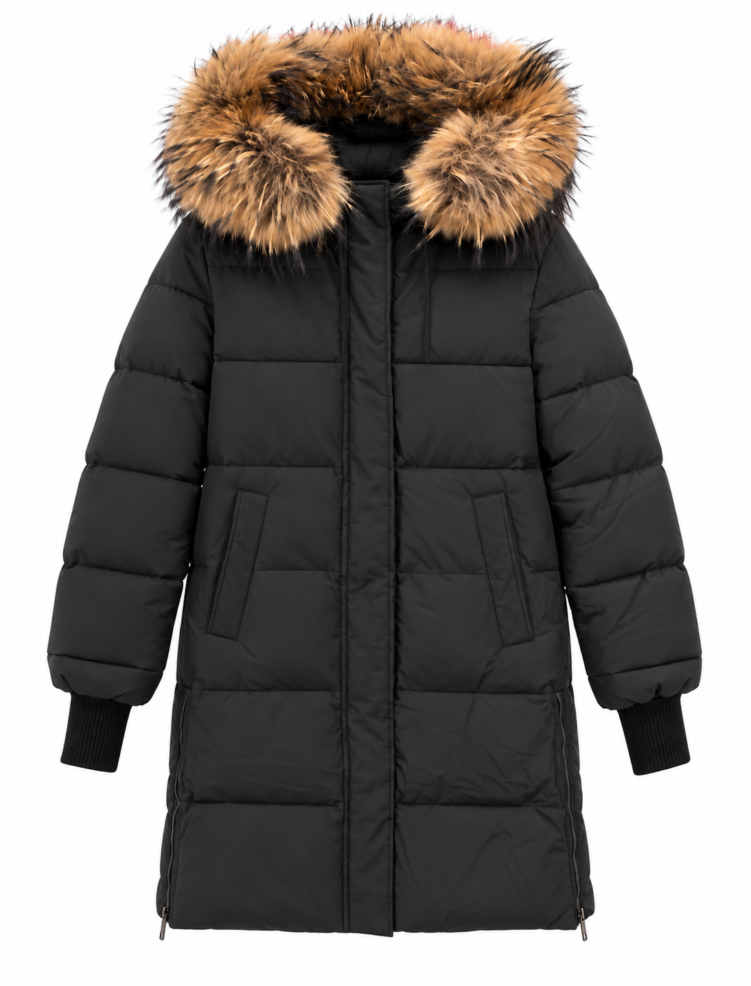 Summit Genuine Fur Coat in Black