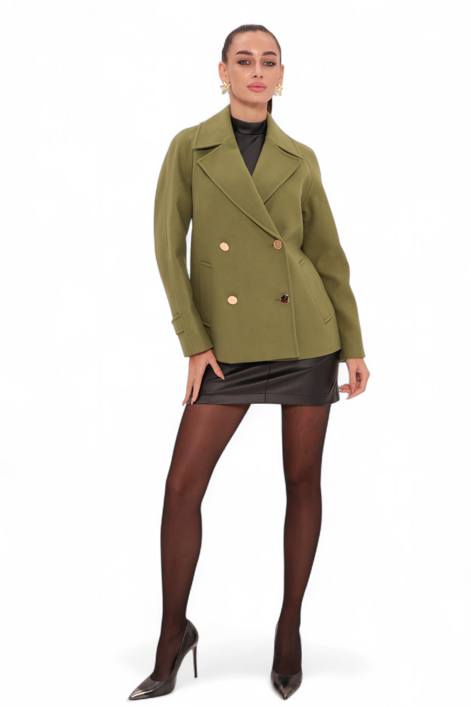 Sorrento Cashmere Blend Coat in Olive