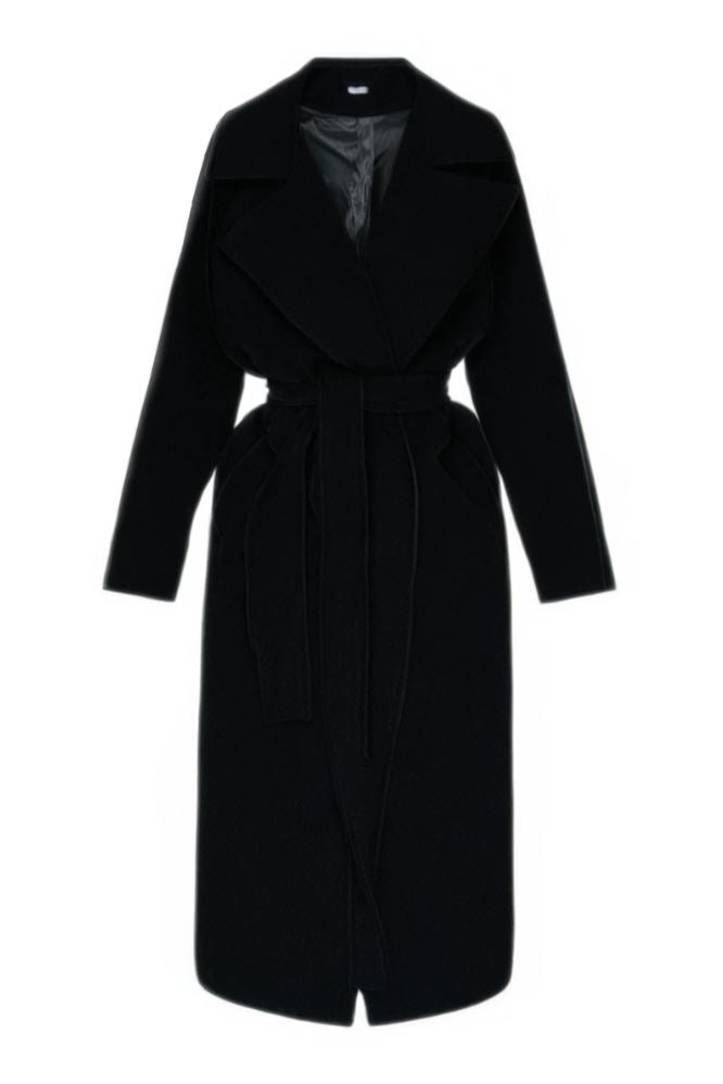 Aliko Classic Wool Blend Overcoat in Black