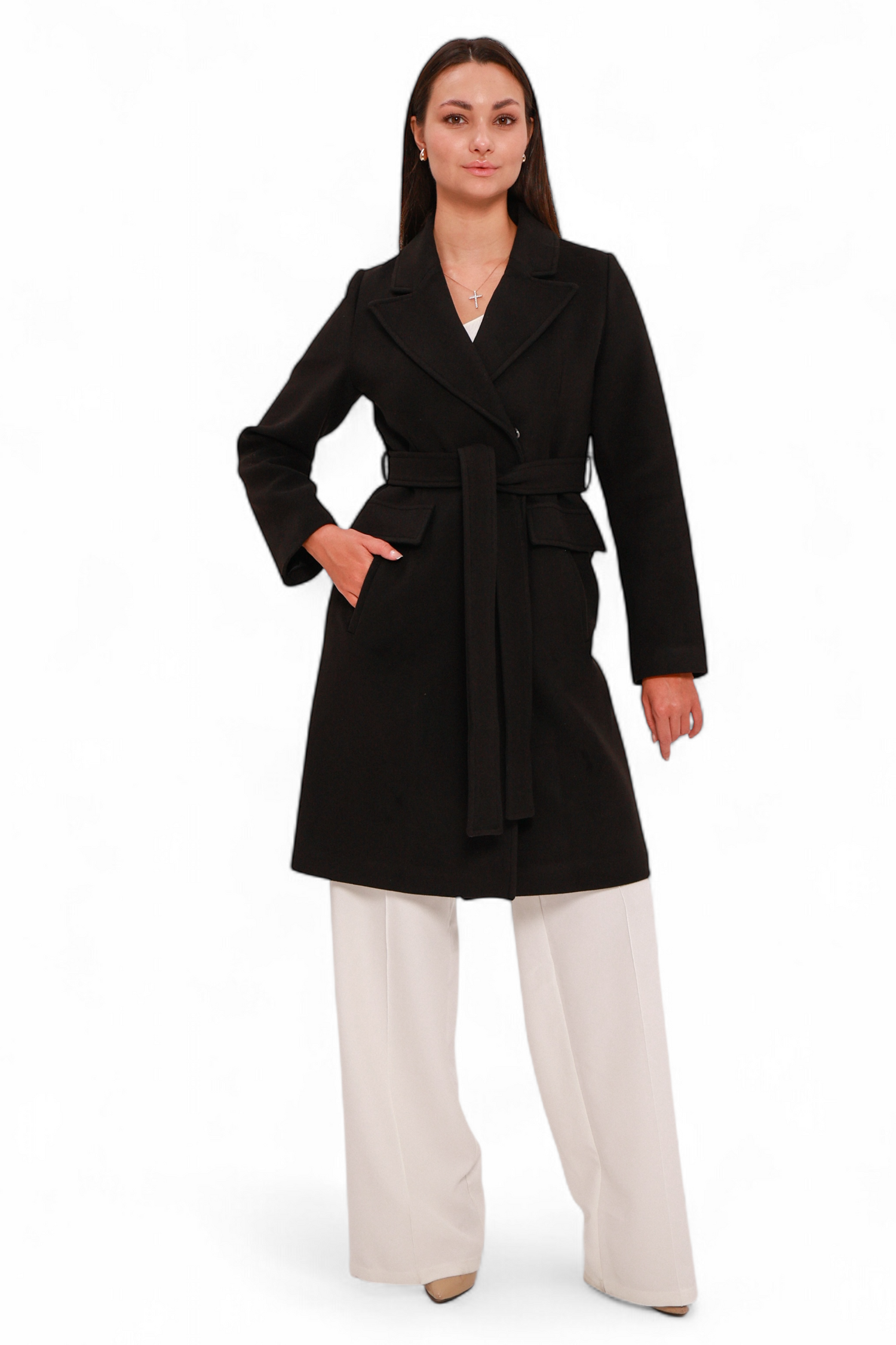 Lafayette Cashmere Blend Overcoat in Black