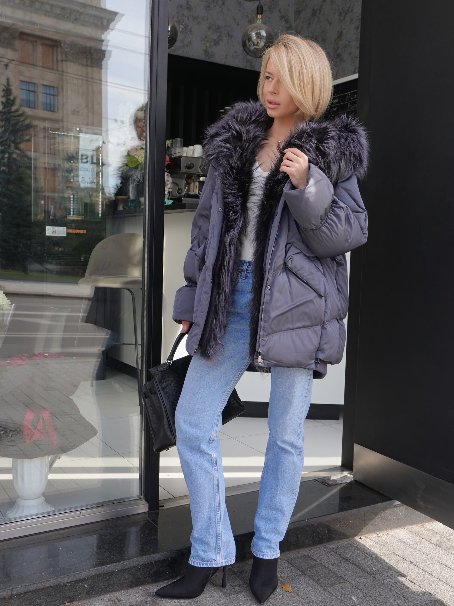 Pre-Order. Ships November 10. Orchid Genuine Fur Trim Down Parka