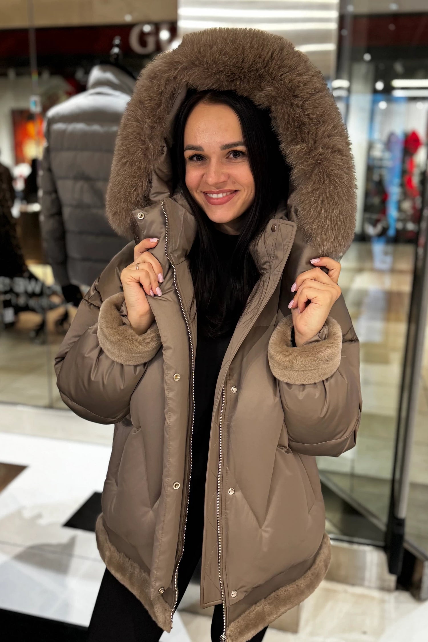 Genuine Polar Fox Down Fill Coat