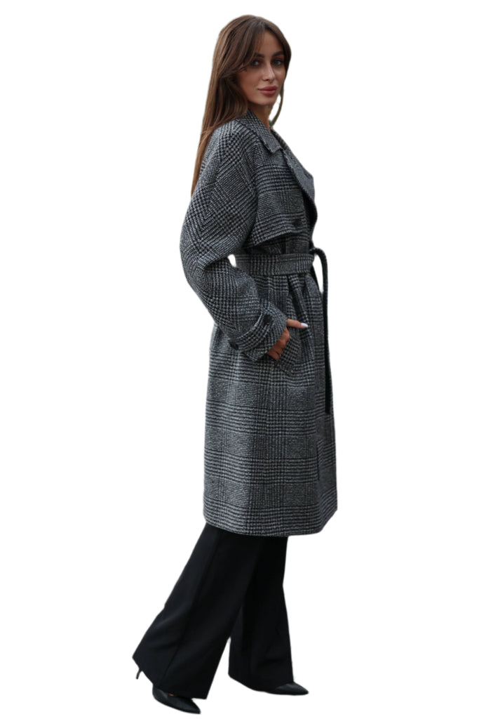 Tessera Classic Wool Blend Coat in Grey