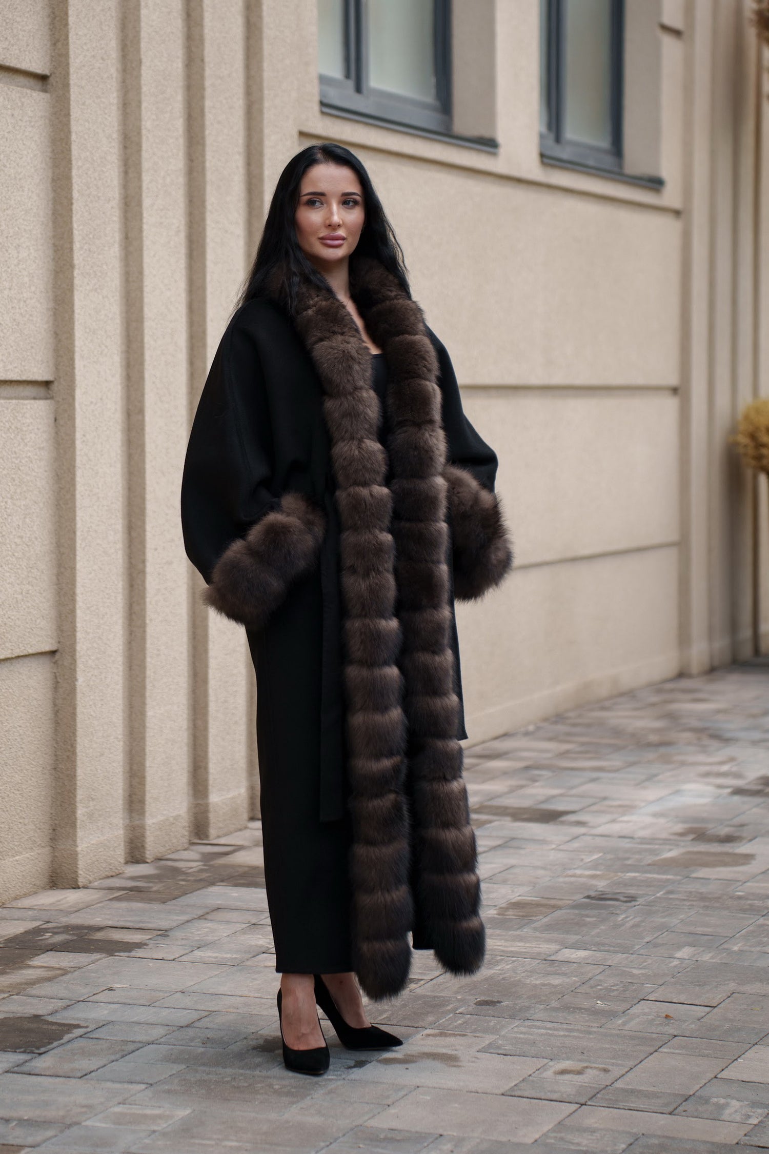 Athena Genuine Polar Fox Fur Double Face Coat