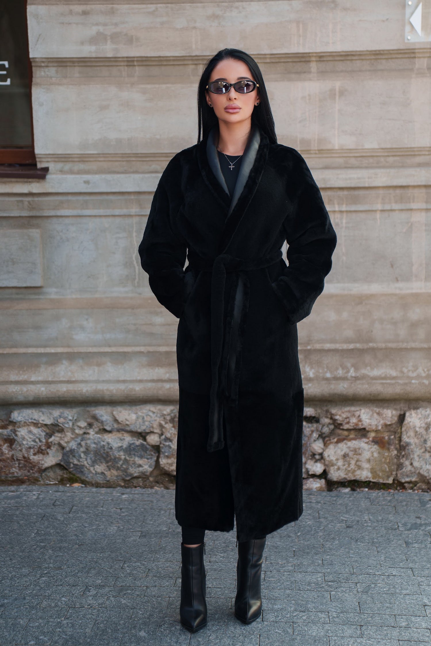 Élan Genuine Merino Shearling Reversible Coat