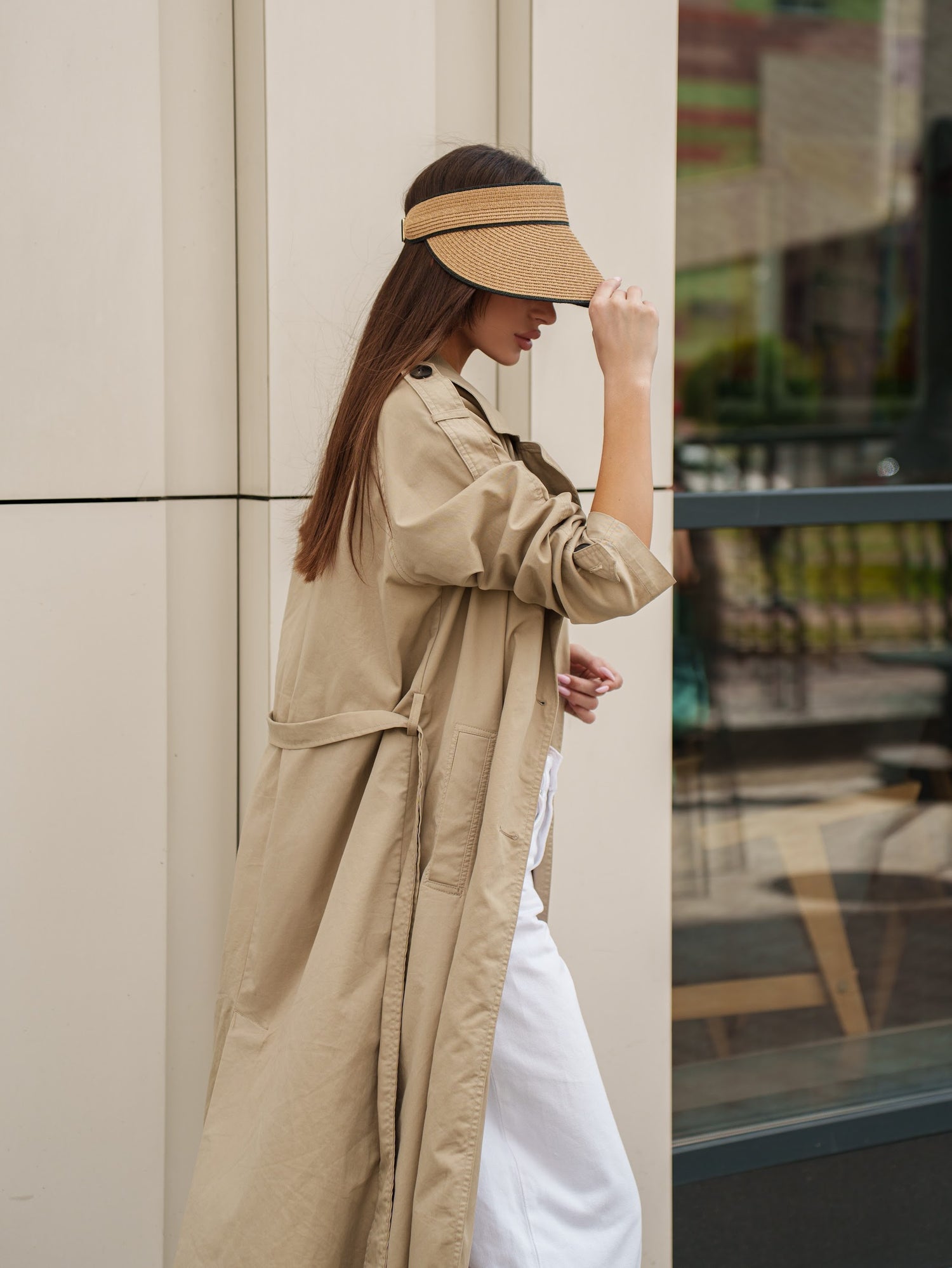 Di Capri Visor in Beige