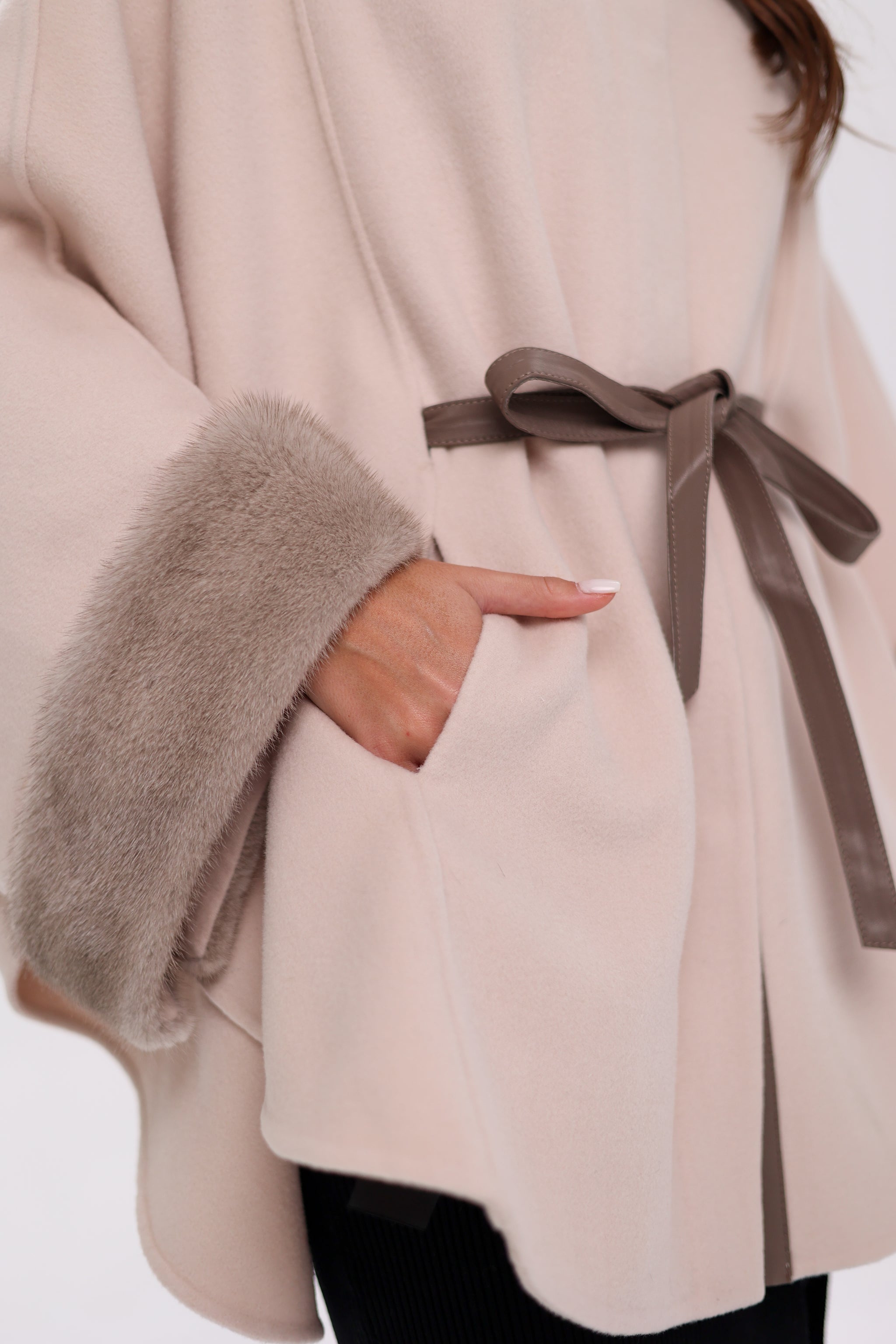 Genuine Mink Fur Double Face Wool Poncho – Alaska® Outerwear Company