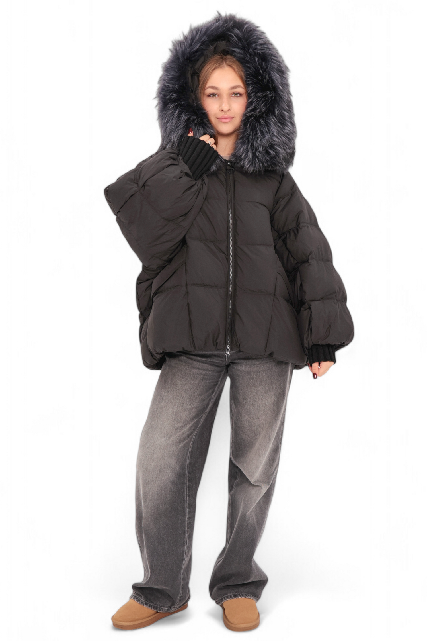 Genuine Fur Trim Bio Down Coat