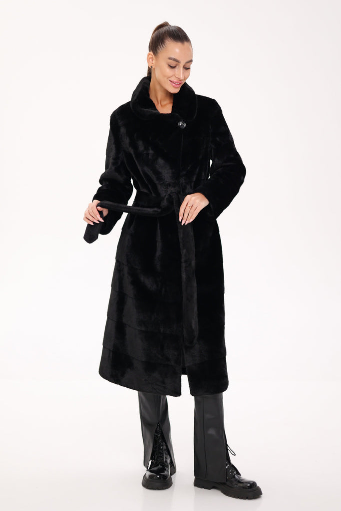 Faux Mink Effect Fur Coat