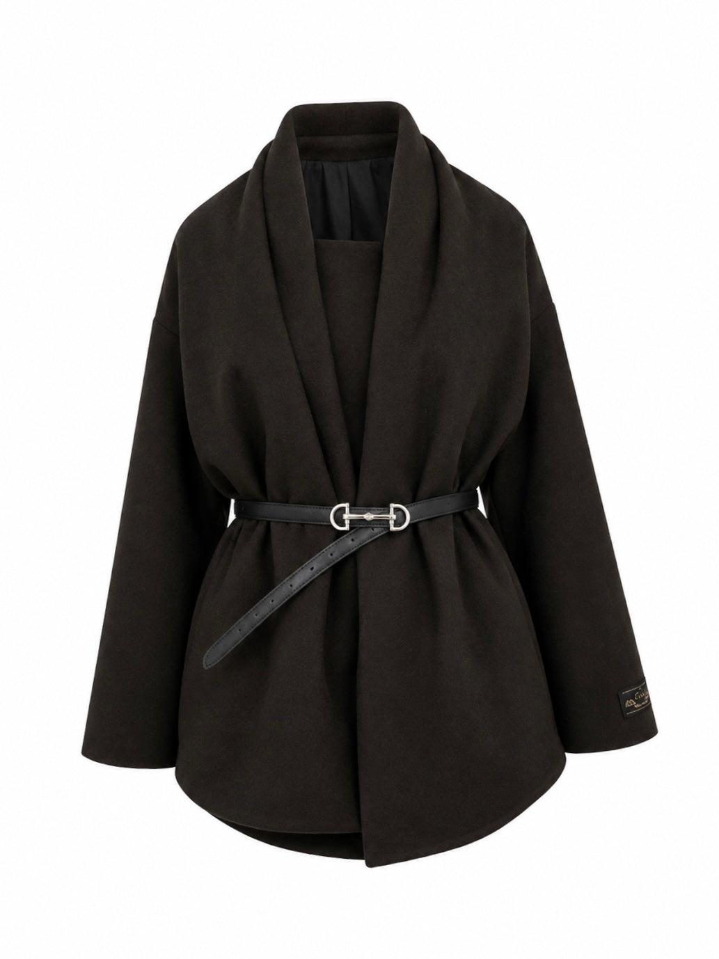 Lennox Cashmere Wool Blend Scarf Draped Coat