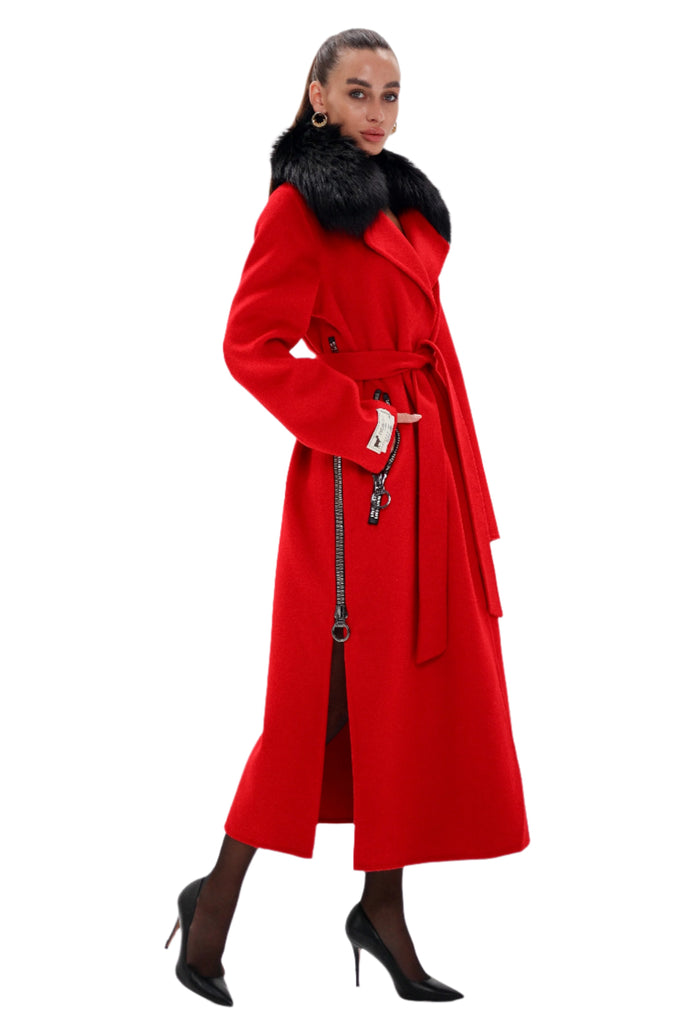 Saga®Furs Silver Fox Wool Alpaca Coat