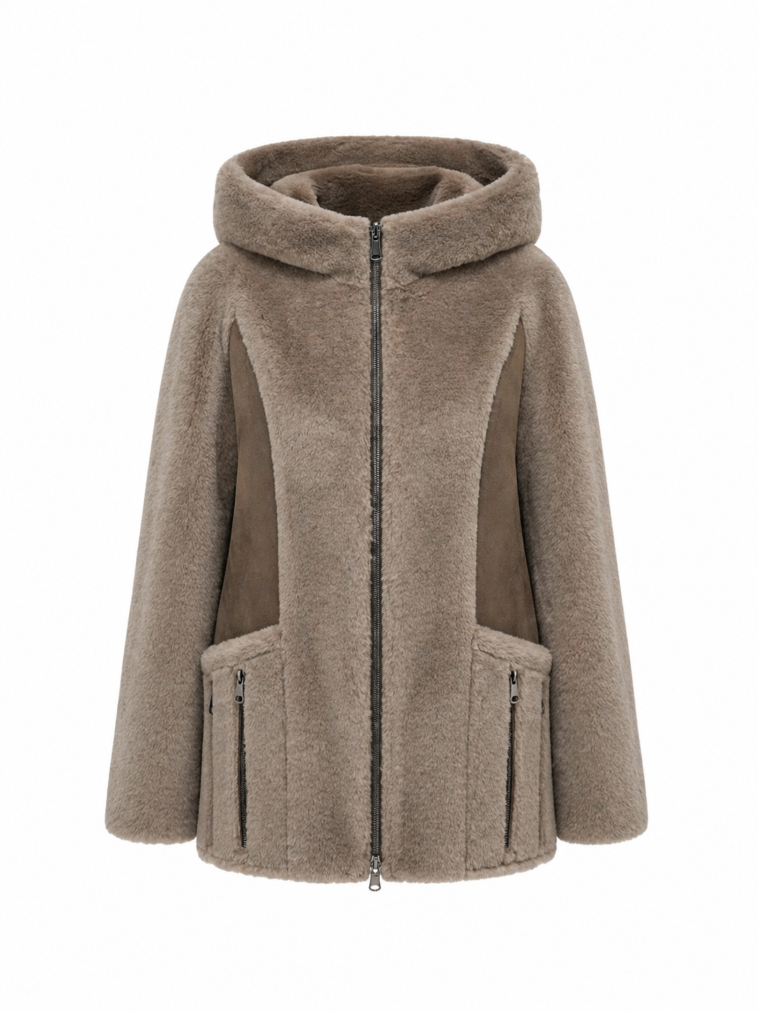 ⇆  Reversible Faux Fur–Suede Hooded Jacket