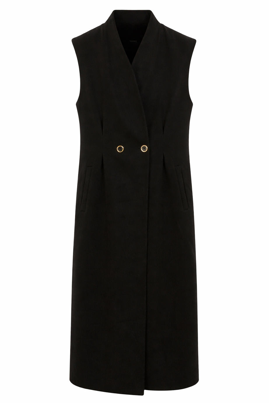 Eileen Cashmere Blend Longline Vest in Black