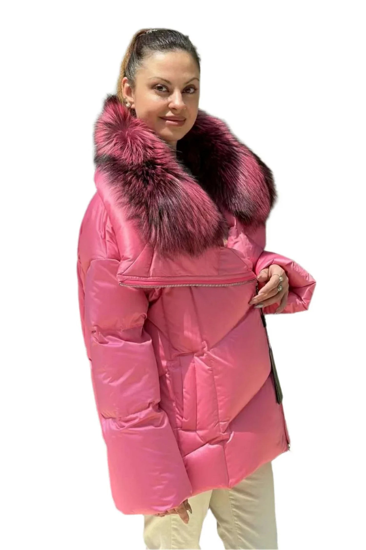Genuine Silver Fox Premium Down Fill Jacket