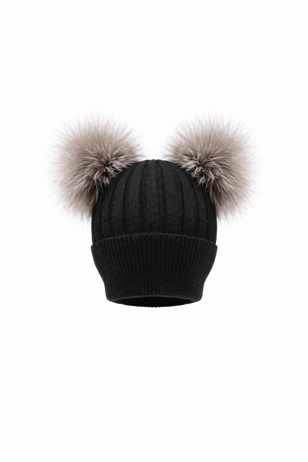 Two Fur Poms Hat Adult | Kids