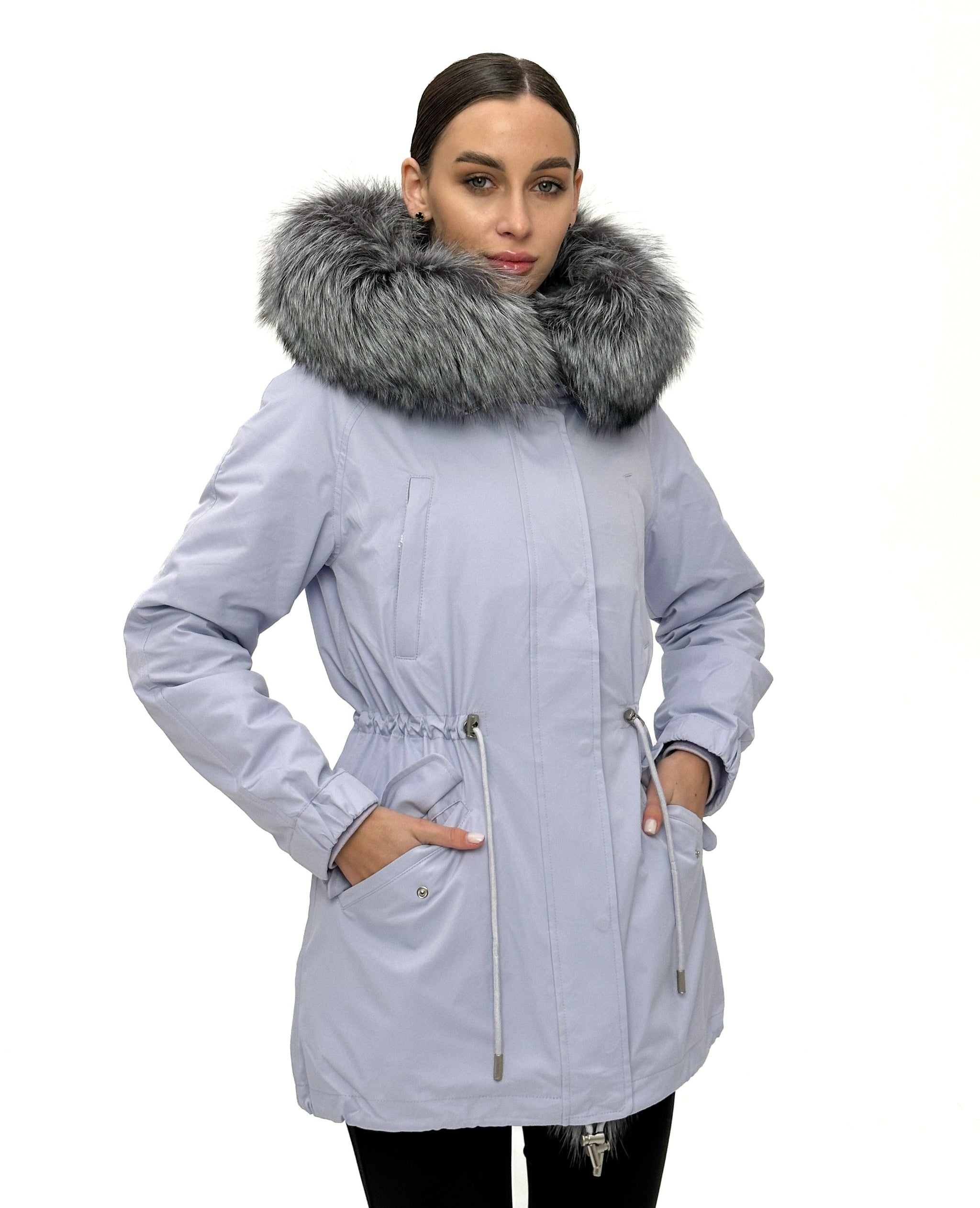 Genuine Silver Fox Fur Trim Rabbit Fur Insulated Parka – Alaska