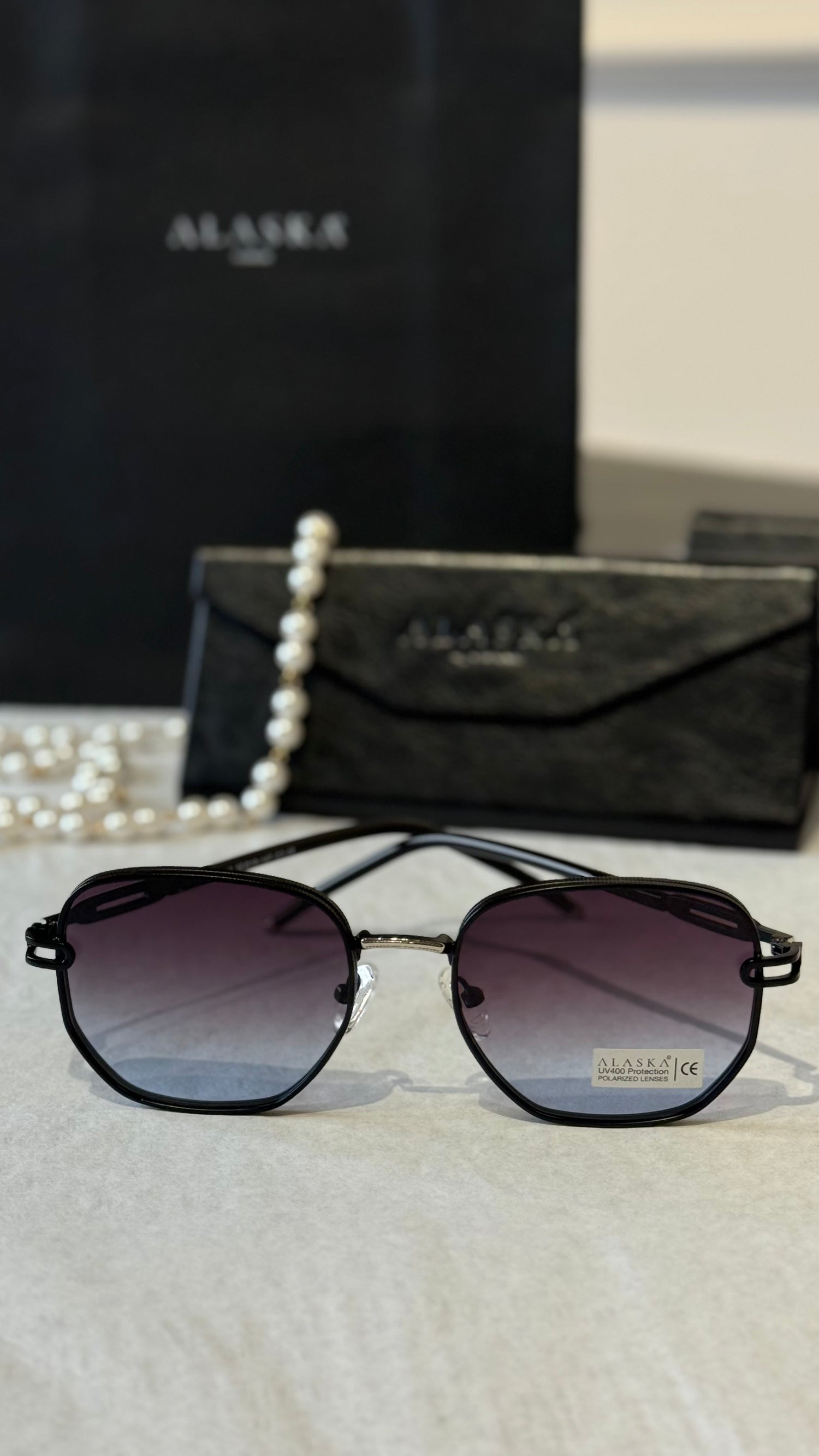 Sunglasses Silver/Purple-Blue Gradient