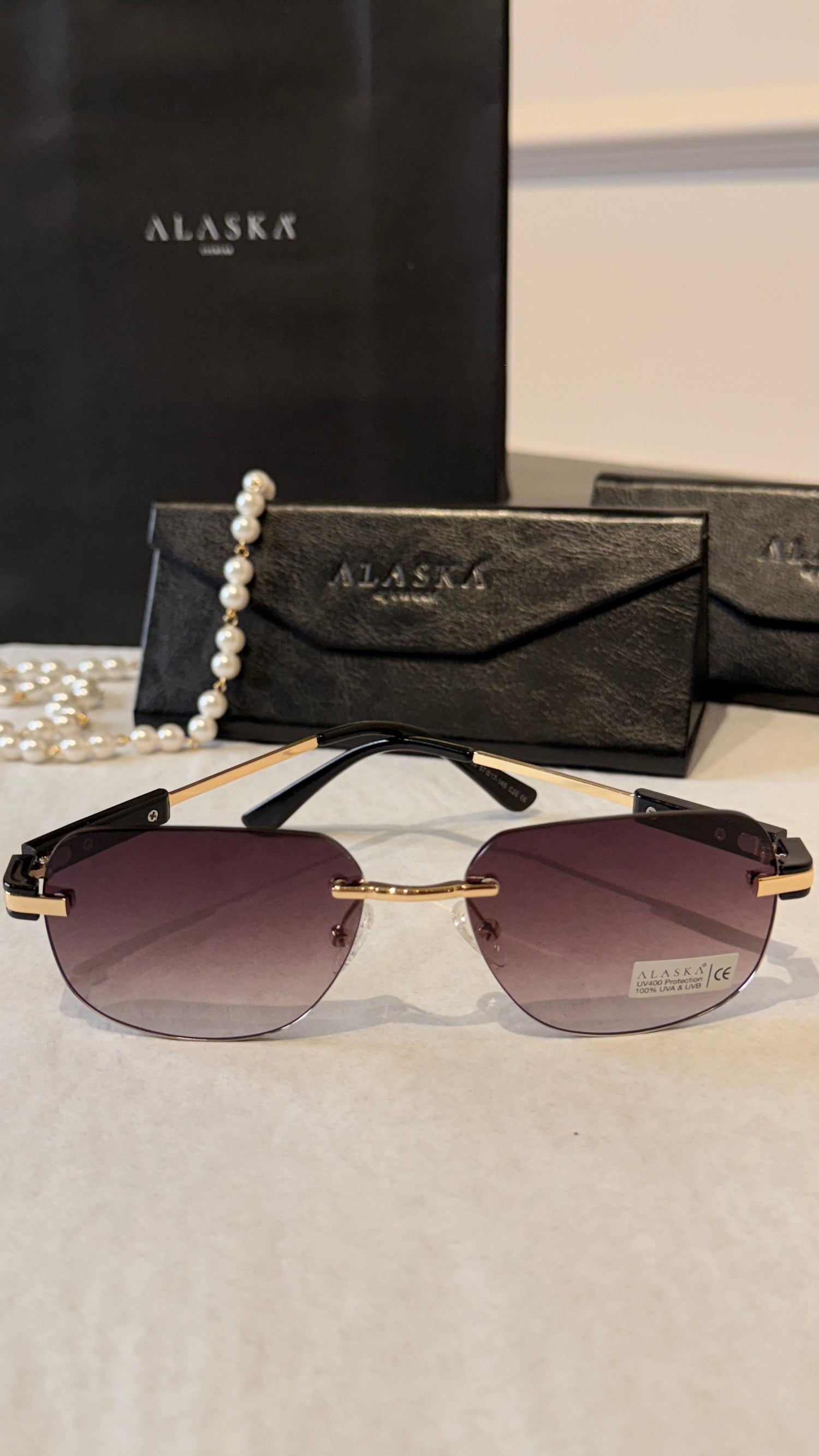 Smith Rimless Sunglasses Dark Purple Gradient