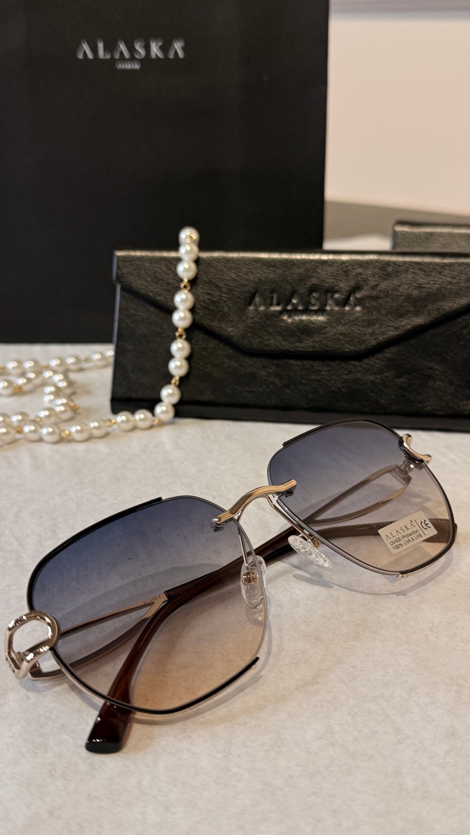 Smith Rimless Sunglasses Blue/Peach
