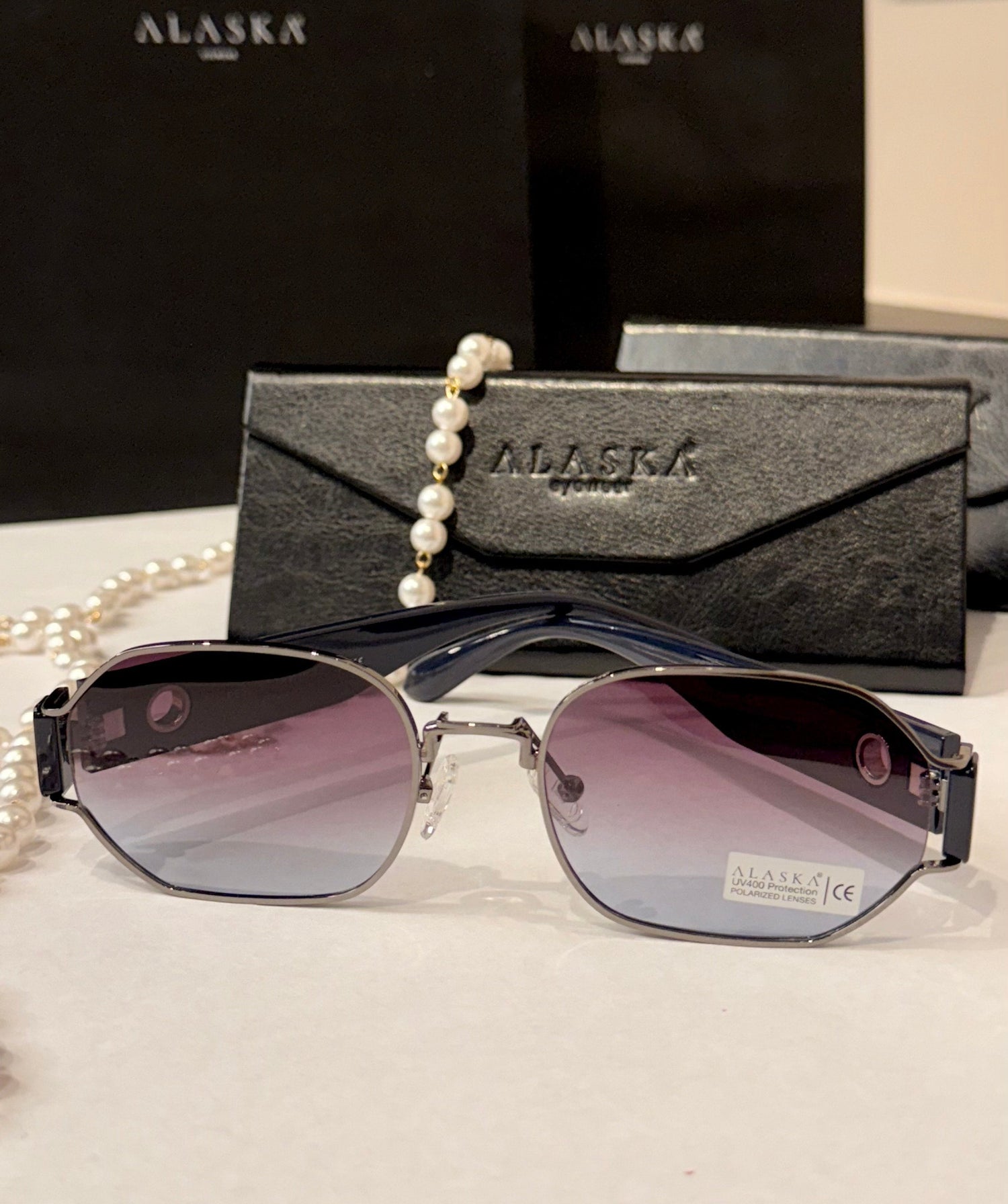 Chester Sunglasses Dark Silver/Brown-Blue Gradient