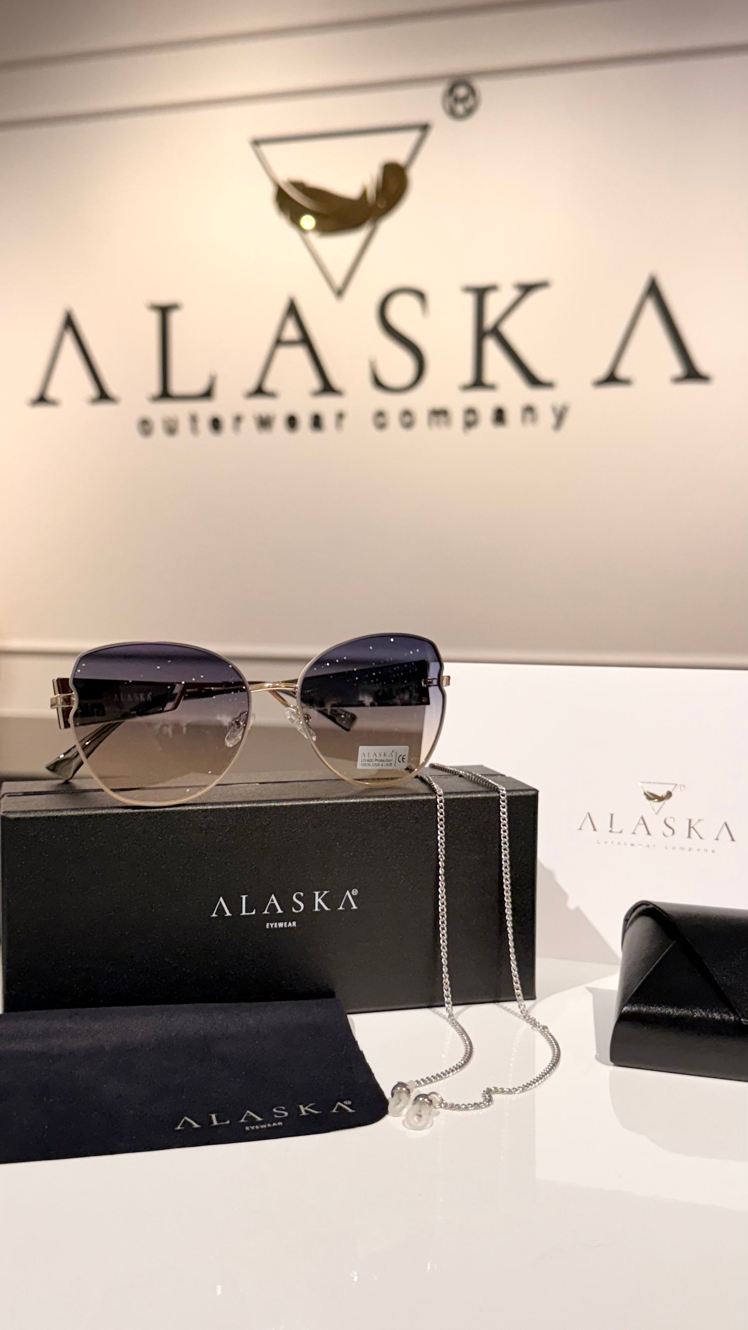 MM Sunglasses Gold/Blue-Peach Gradient