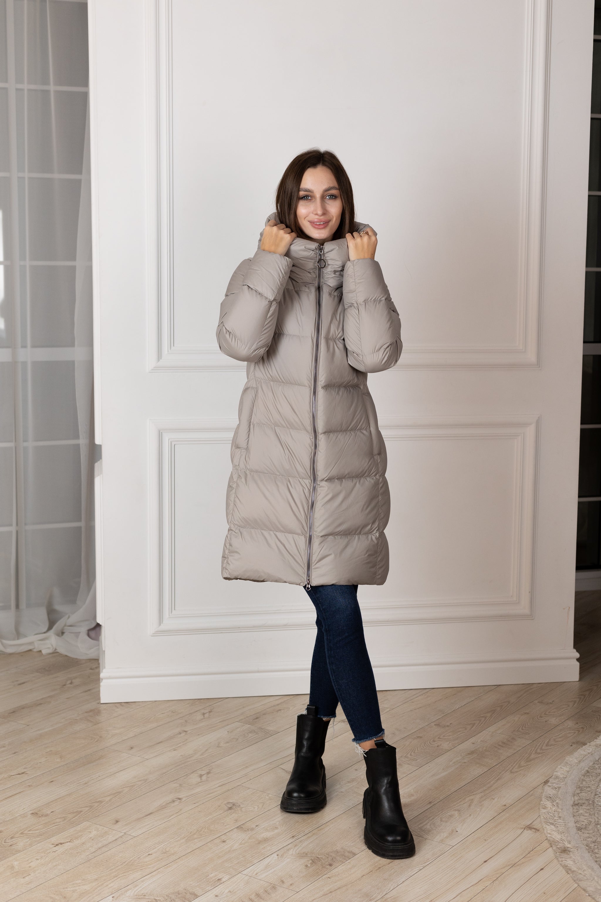 ジャケット・アウター acka 2024 Christmas box volume fur coat AOWITH Faux Leather Jacket for Women with Faux Fur Collar