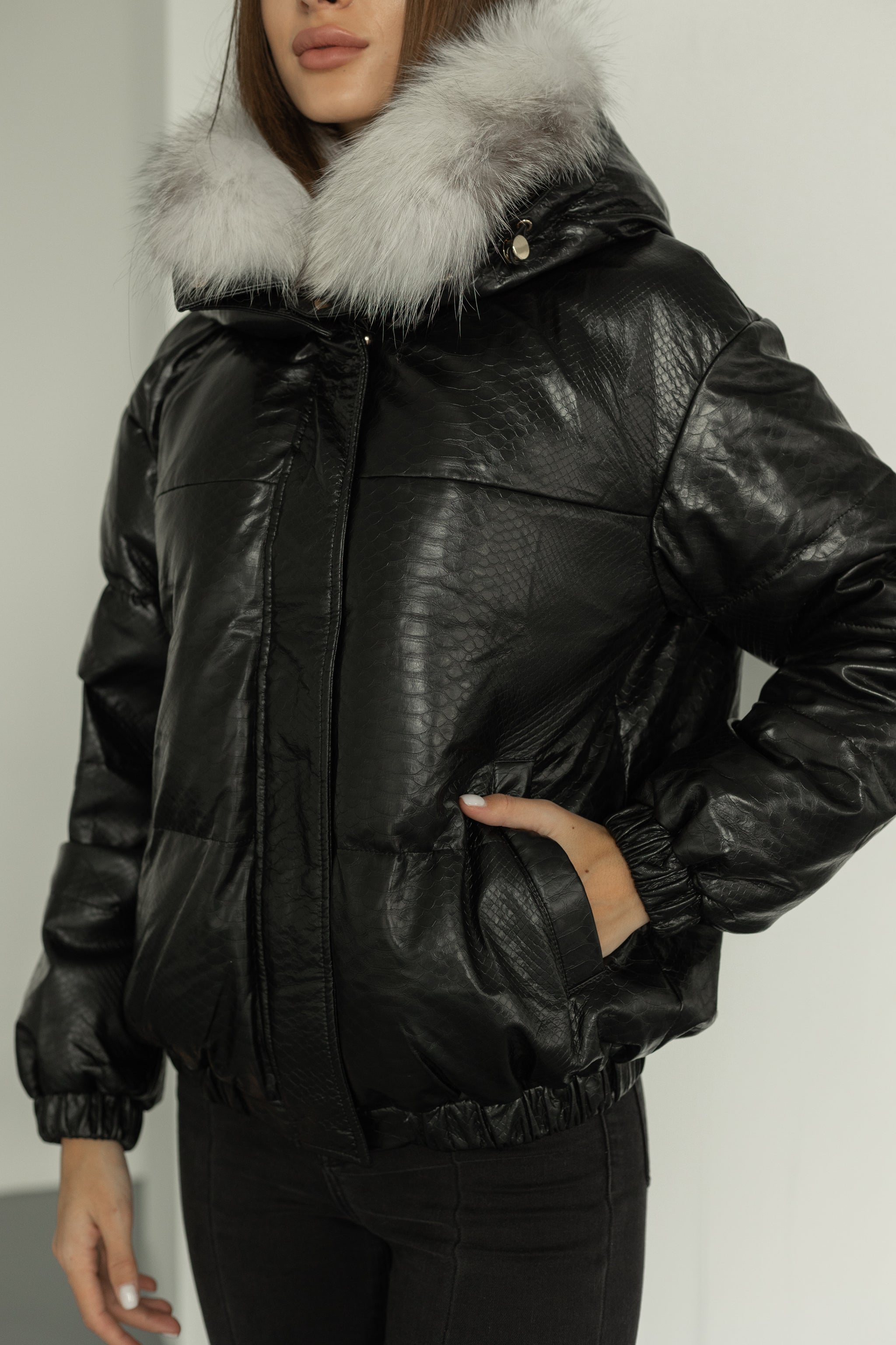JEANASIS 【eL】Fur LeatherJacket Women's faux-leather jacket with eco fur | Gaudì