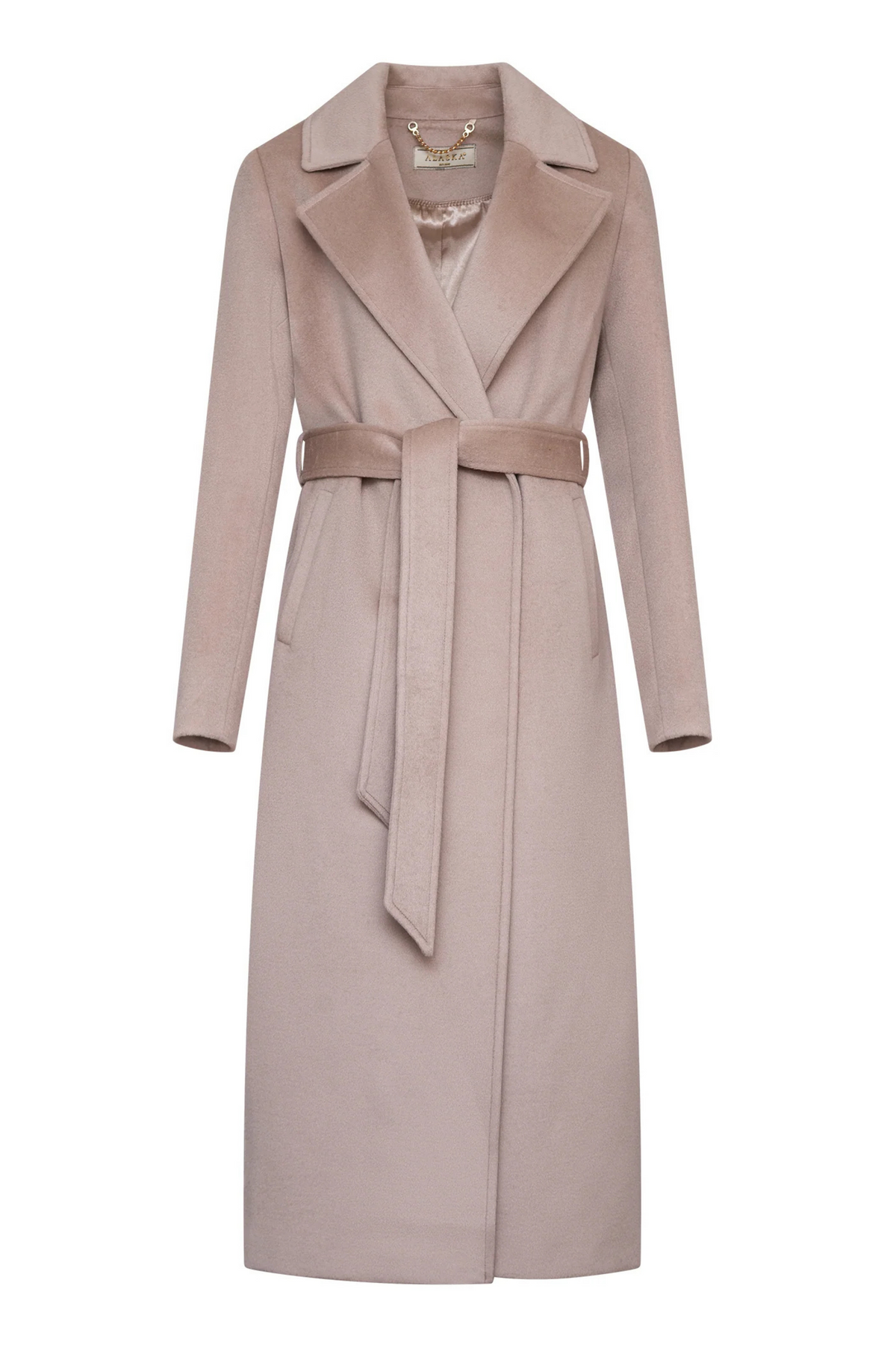 Astoria Classic Wraparound Wool Blend Coat in Nude