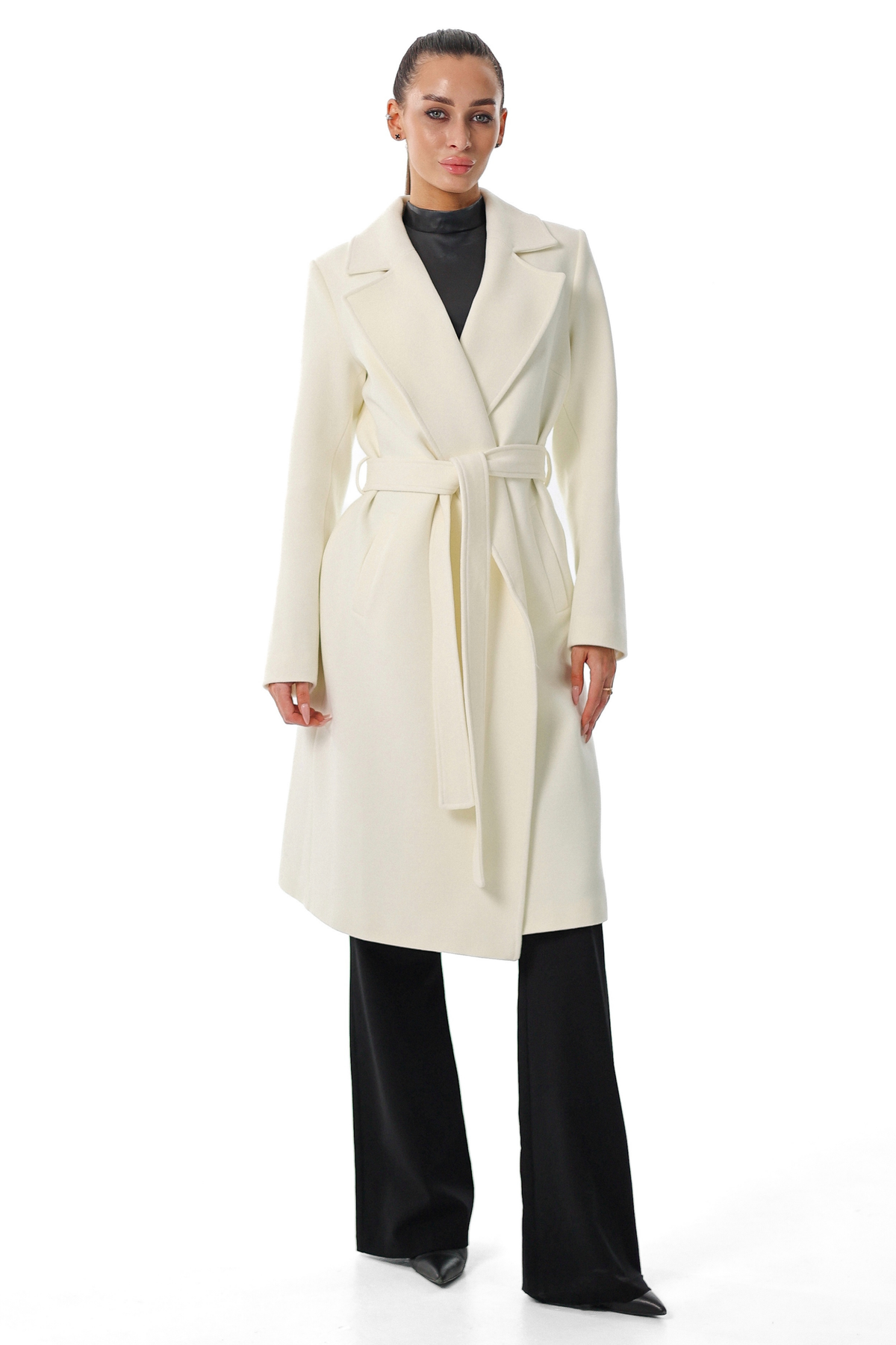 Harrington Wool Blend Coat in Ivory