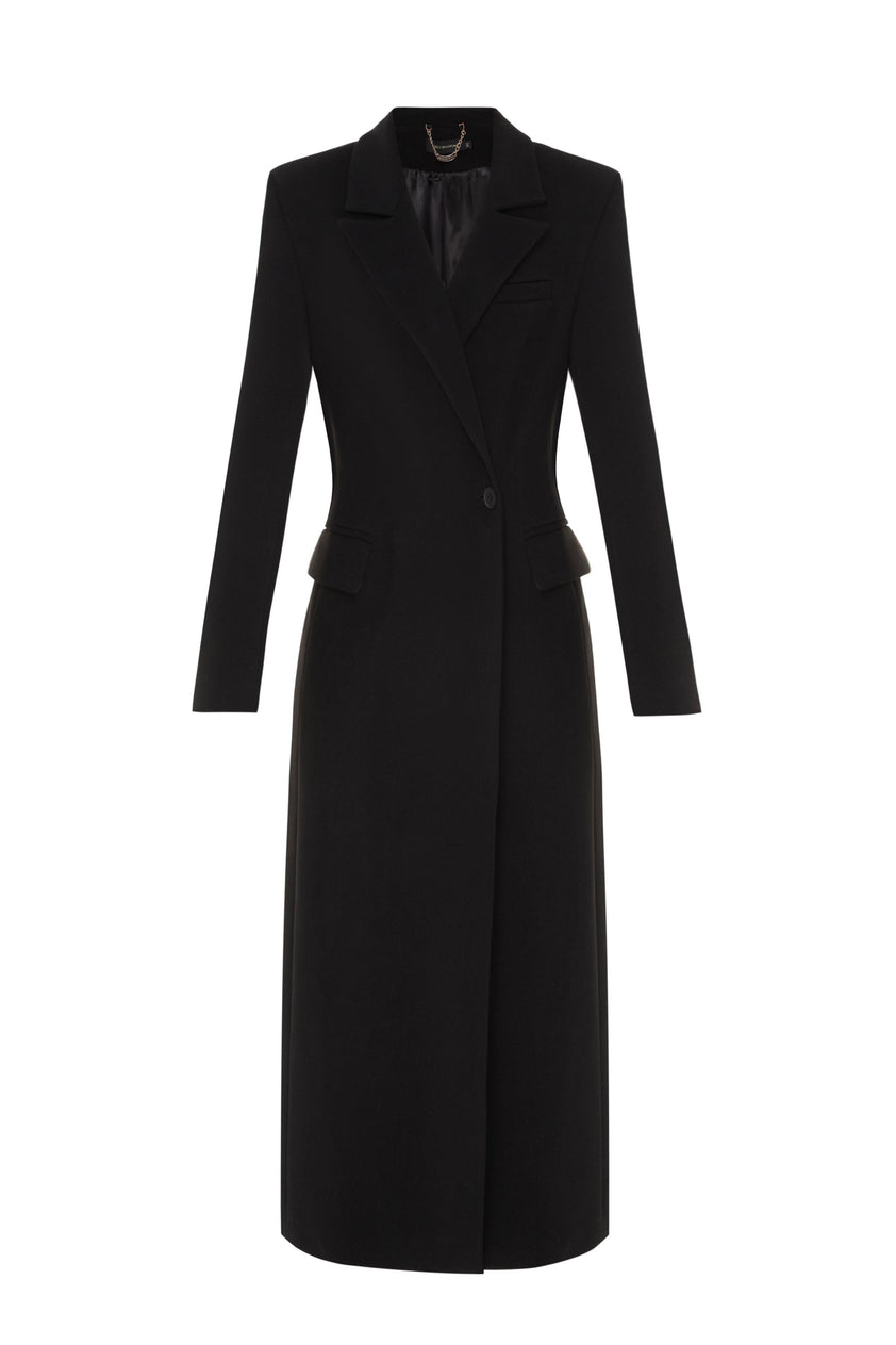 Alaska Classic Cashmere Blend Overcoat in Black