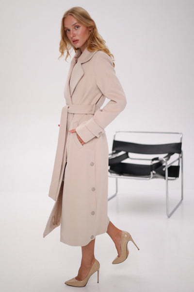 Camille Cashmere Blend Coat in Beige – Alaska® Outerwear Company