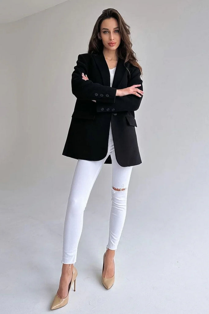 Wool Blend Blazer Jacket