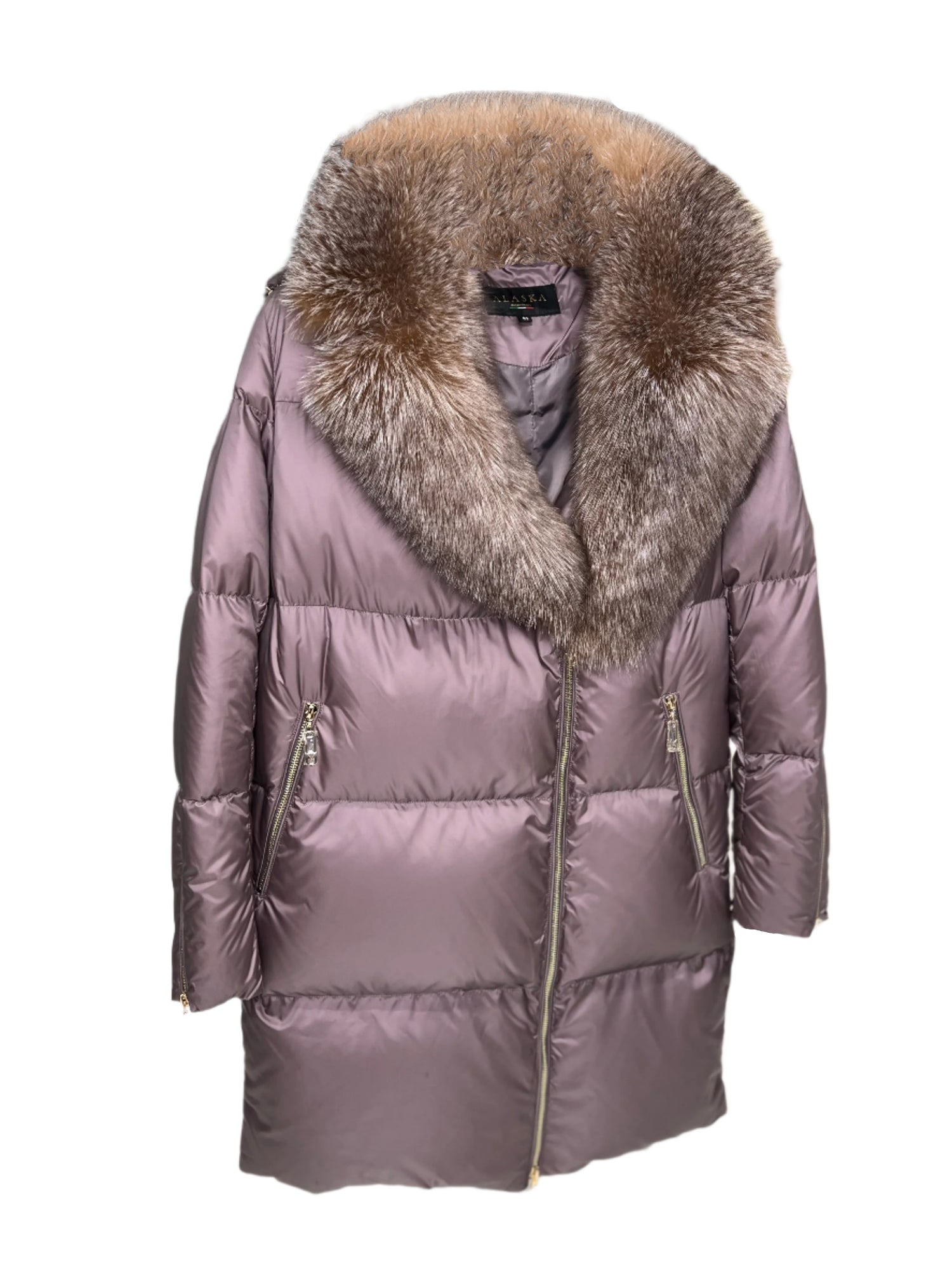 Genuine Fox Fur Trim Down Coat