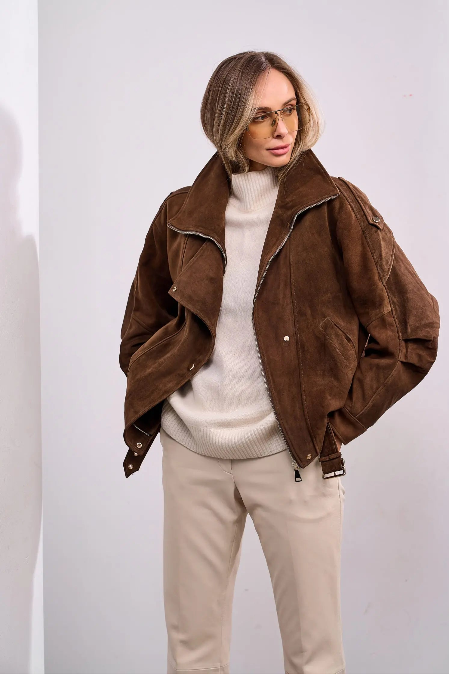 Pre-order. Ships October 10. Oxford Genuine Lamb Leather Suede Jacket