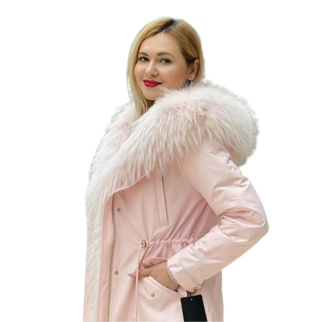 Genuine Fur Parka with Rabbit Fur Insulation