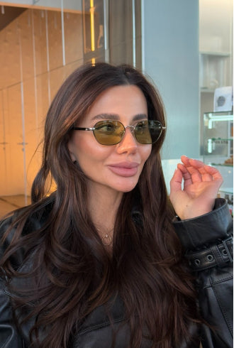 Miley Sunglasses Silver/Green Hue