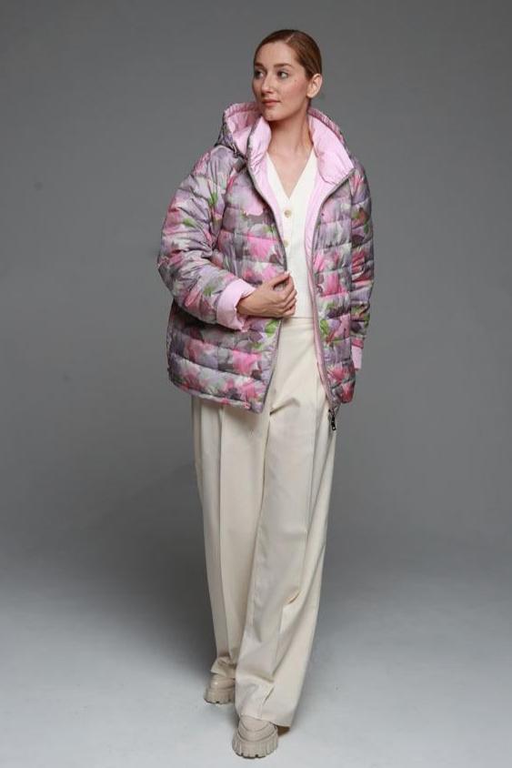 Reversible Demi-Season Jacket in Iris/Pink Rose