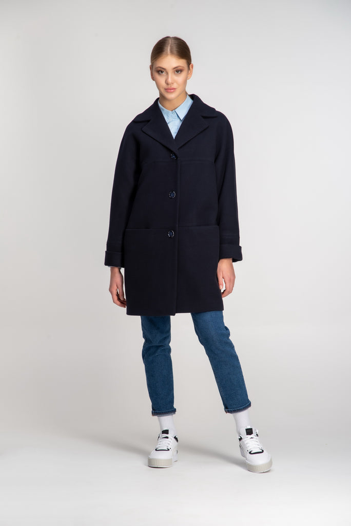 Mid Length Cashmere Wool Coat