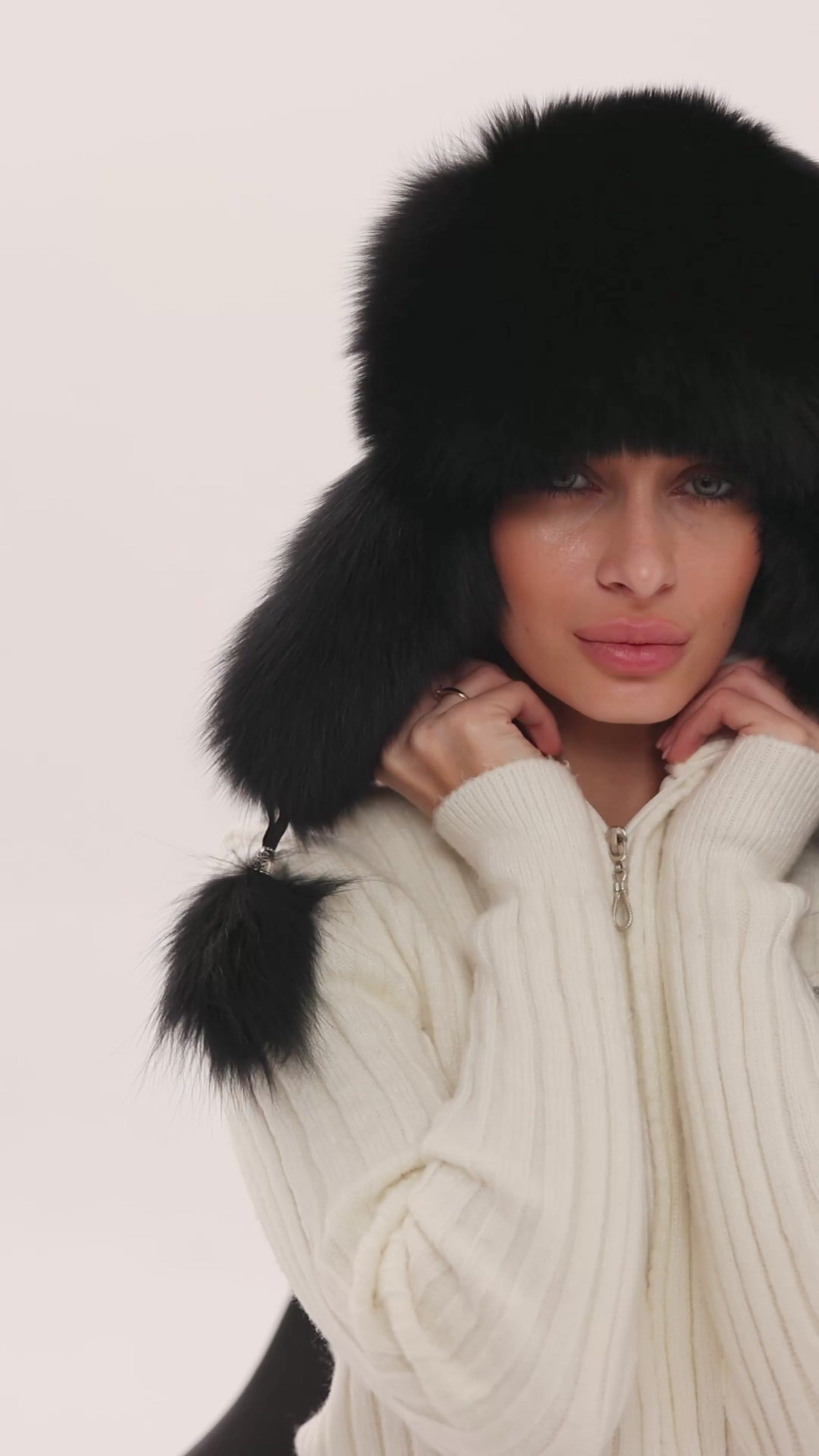 Genuine Polar Fox Fur Genuine Leather Hat – Alaska