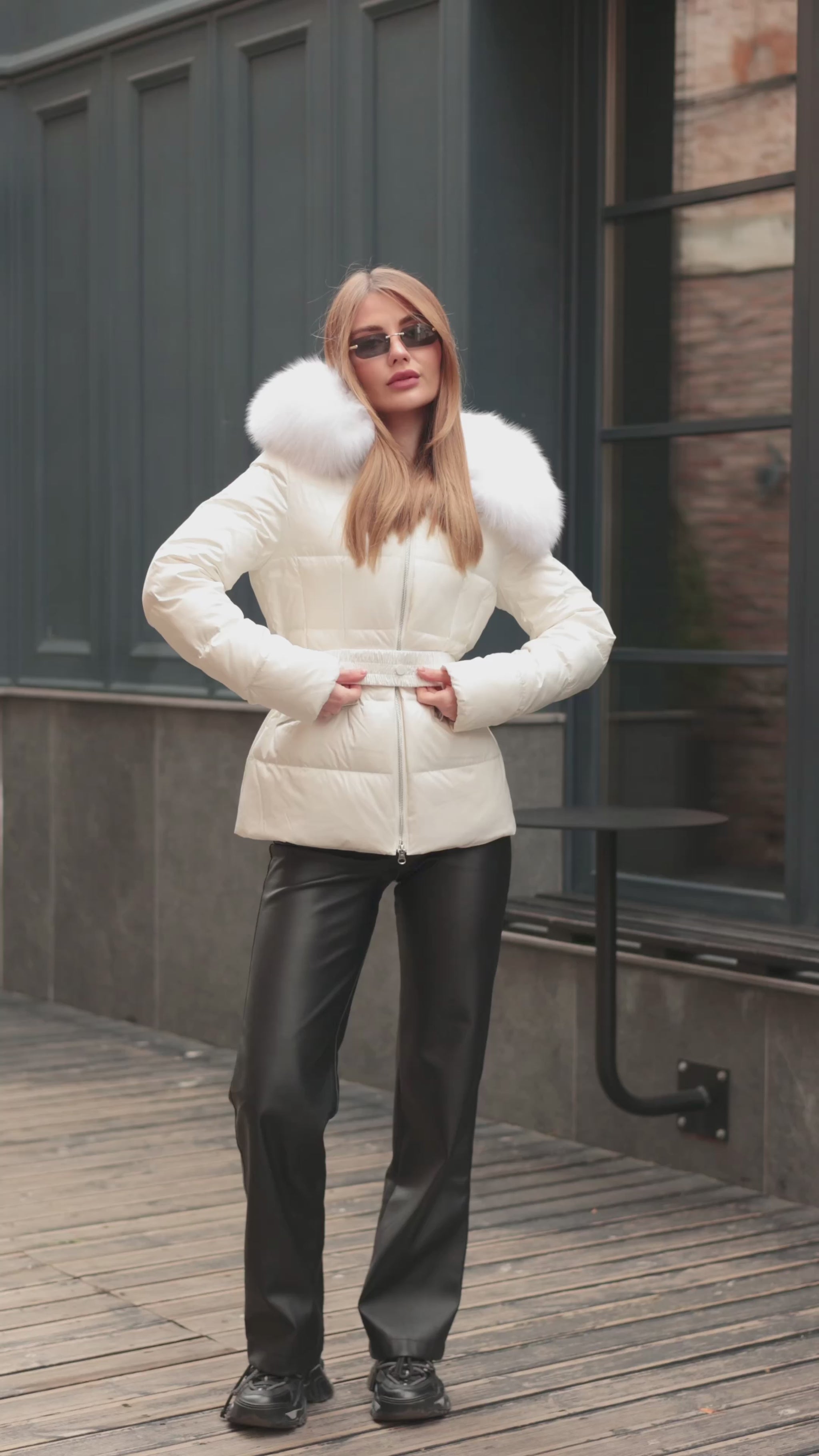 Astrid Genuine Fur Trim Down Coat in White – Alaska® Outerwear Company