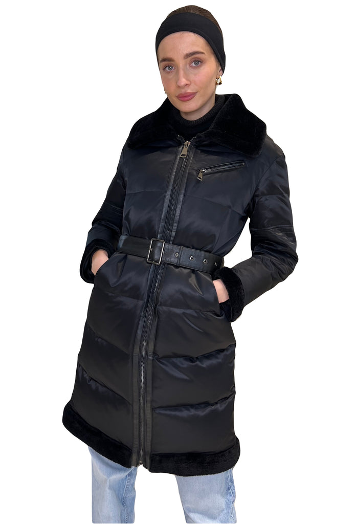 Down Insulated Belted Coat
