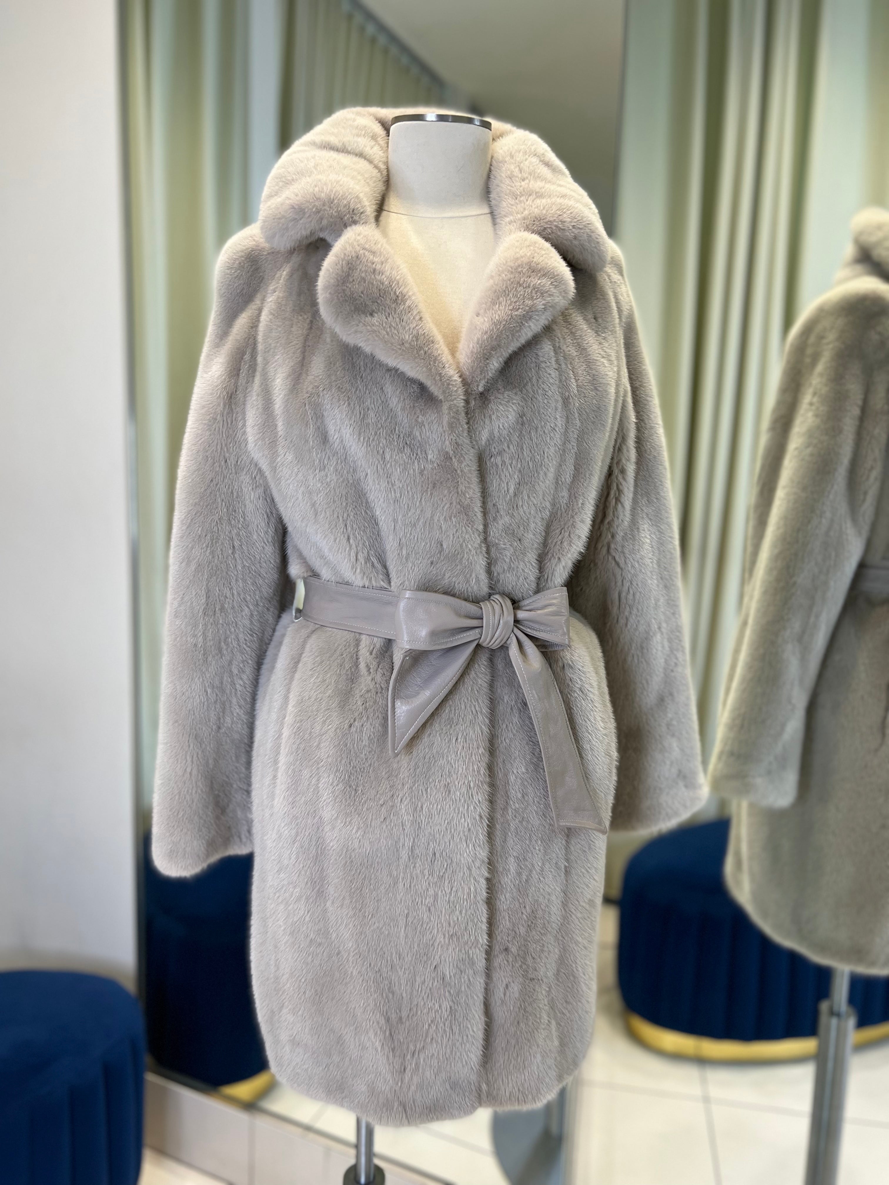 Grey Mink Fur Coat 