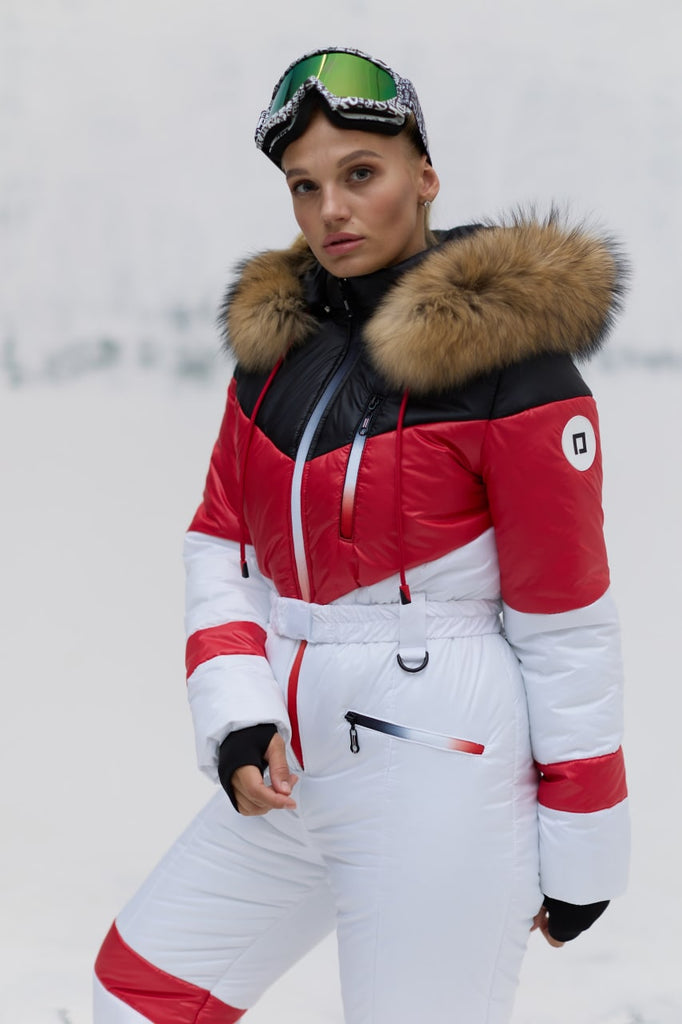 Genuine Fur Trim Ski Suit