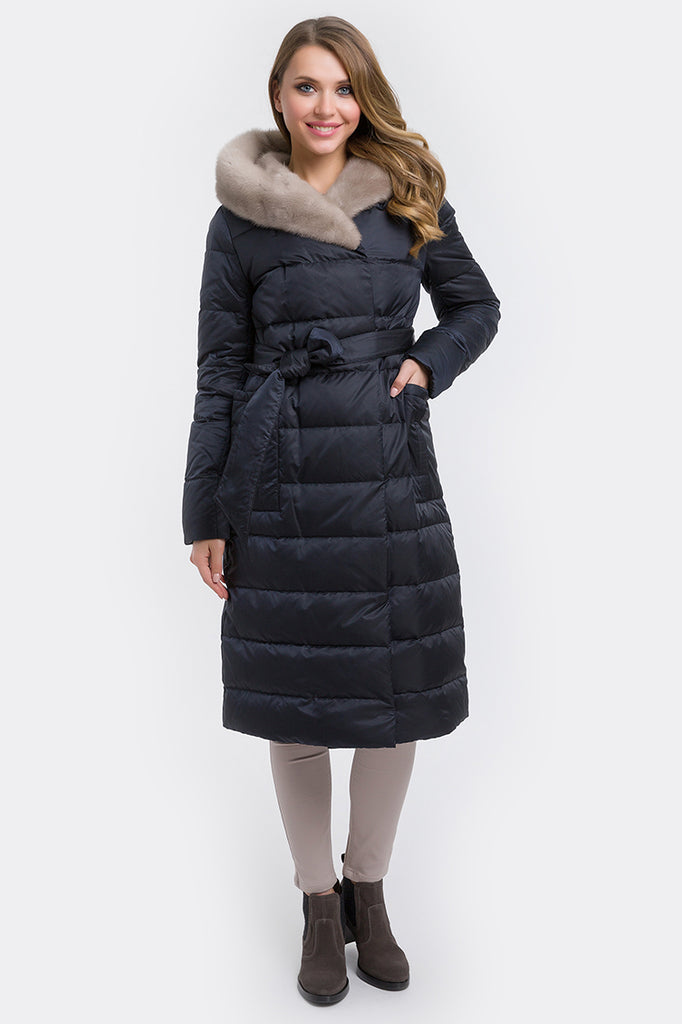 Noémie Genuine Whole Mink Fur Fully Lined Hood Down Coat