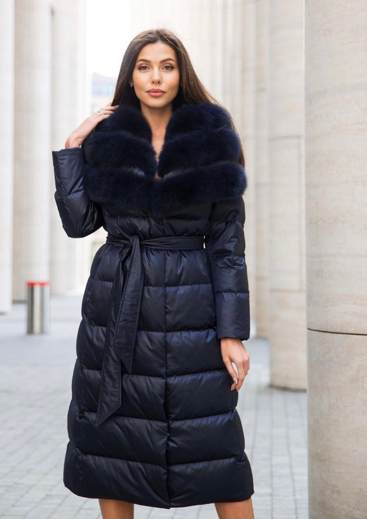 Kaimana Genuine Fox Fur Trim Premium Down Coat