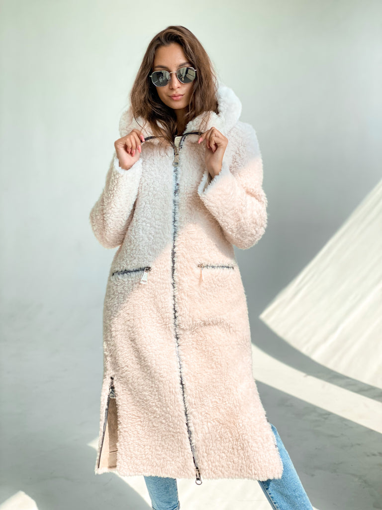Alpaca Hooded Fur Coat