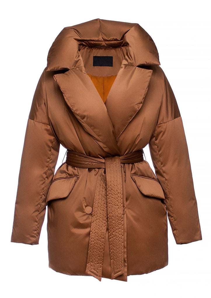 Aria Premium Down Fill Belted Jacket